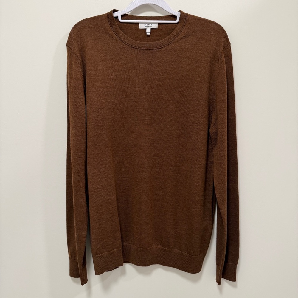 Reiss Men's Classic Brown Crewneck Sweater